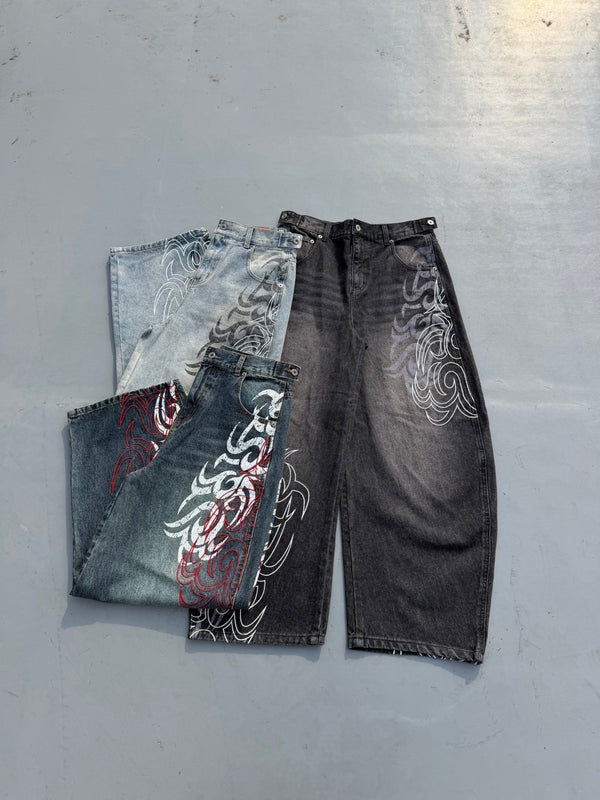 Japanese Lifestyle Goods - Pantaloni in denim Harajuku Gothic Y2K